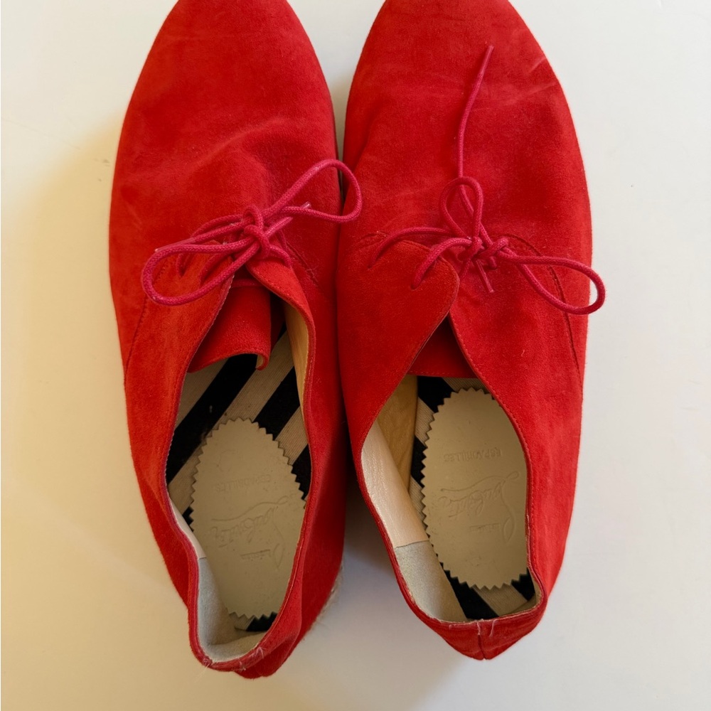 Men’s Christian Louboutin Red Suede Espadrille Shoes - Picture 2 of 7